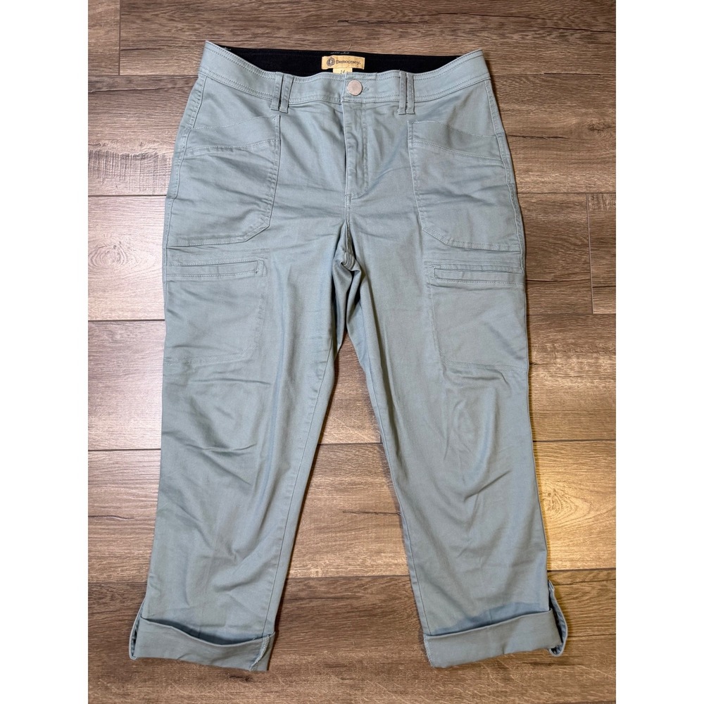 Democracy Ab Technology Sage Green Cargo Crop Pants Womens 14 B2342EH2XX